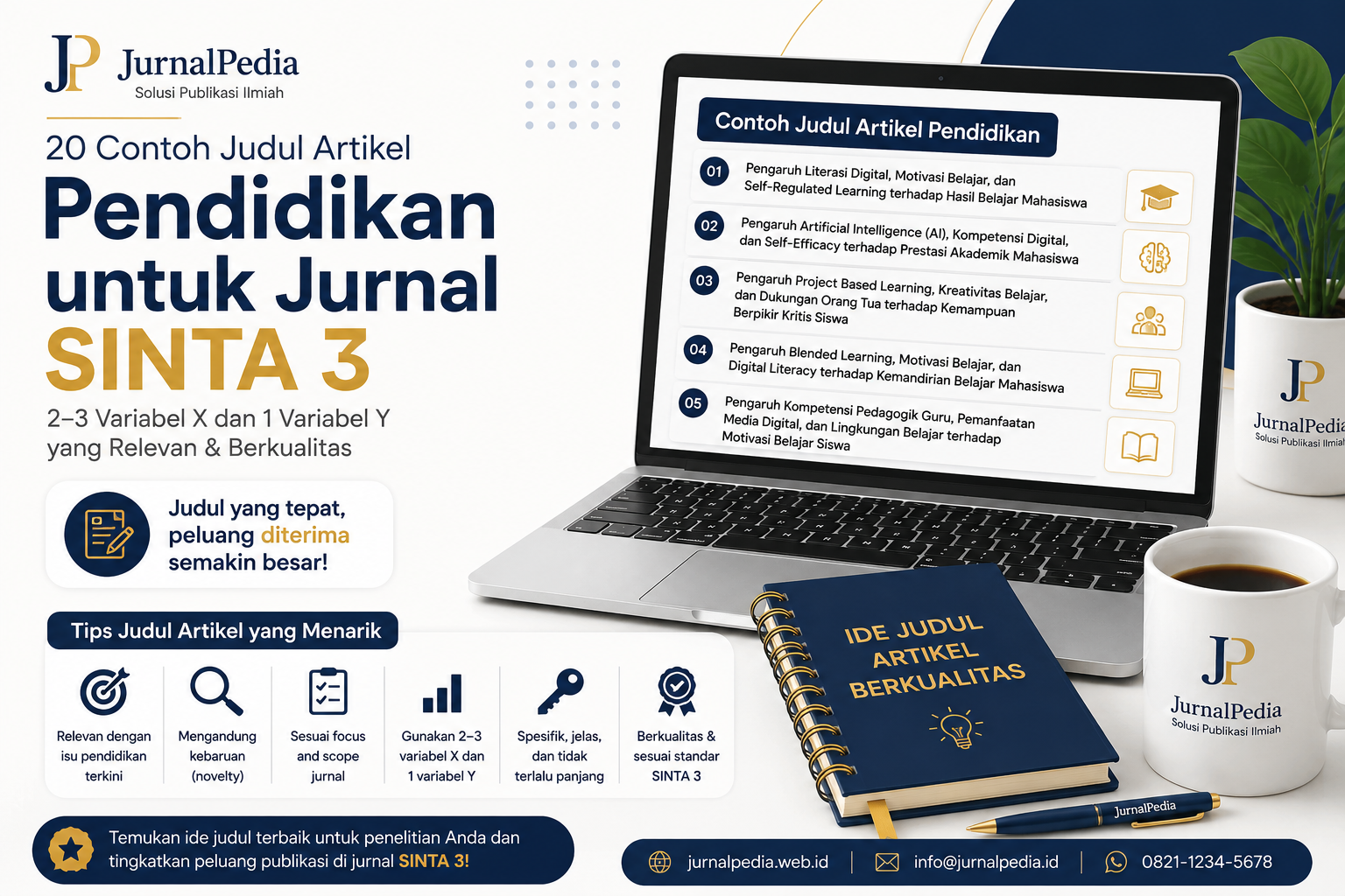 20 Contoh Judul Artikel Bidang Pendidikan dengan 2–3 Variabel yang Berpeluang Lolos Jurnal SINTA 3